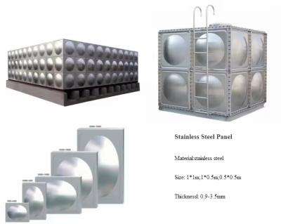 China Vierkante modulaire geperste drinkbak Grote grote roestvrijstalen paneeltank Roestvrijstalen watertank Te koop