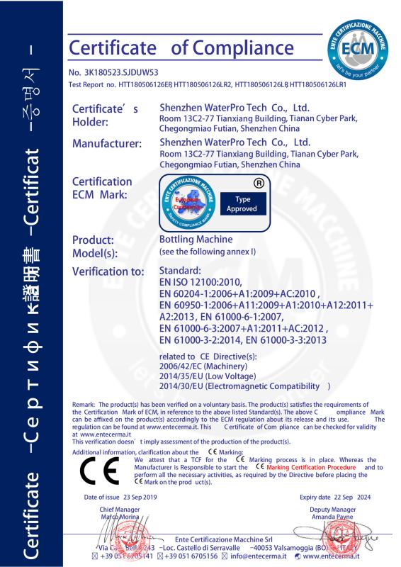 CE - Shenzhen Waterpro Tech Co., Ltd.