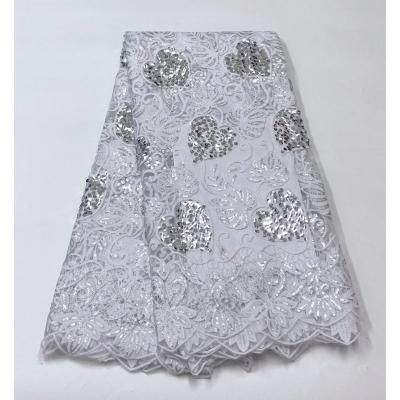 China 2020 Hot Eco-friendly Luxury Lace French Tulle Sequins Embroidered French Tulle Net Lace Lace for sale