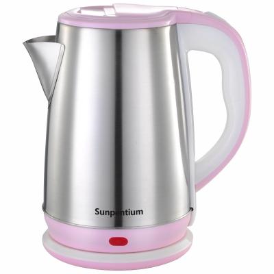 China Sustainable Outdoor Stainless Steel 2021 Cool-touch Portable Colored Handle Electric Kettle for sale