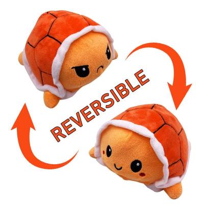 China Popular Reversible Plush Turtle Plush Toy Stuffed Angry Flip Happy Toys Soft Cute Double Sided Colorful Animal Doll Cut Out Kids Gifts for sale