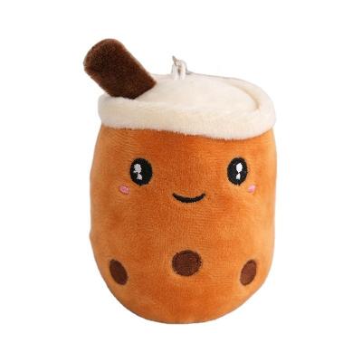 China New 10cm Boba Plushie Soft Toy 2023 Milk Tea Plush Bubble Key Chain Toys Cute Soft Sound Dolls For Kid Baby for sale