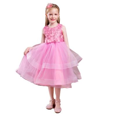 China 2021 New Design Breathable Girls Dress Retro Style Princess Dress European Series Girls Short Sleeve Summer for sale