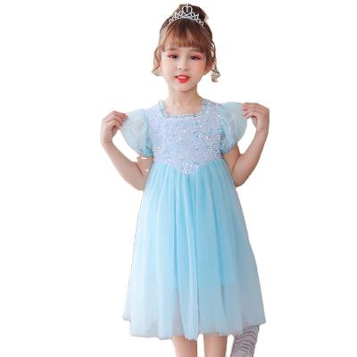 China Breathable Europe and America style girl party dress embroidered children wedding ice princess series girl dress for sale