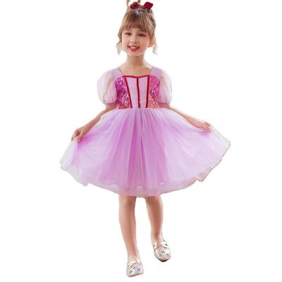 China 2021new arrival high quality girls Princess Dress Short Sleeve breathable girls dress birthday wedding party dress for sale