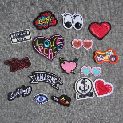 China Low Moq Wholesale Viable Custom Design Stylish Back Adhesive Iron On Embroidery Patches for sale