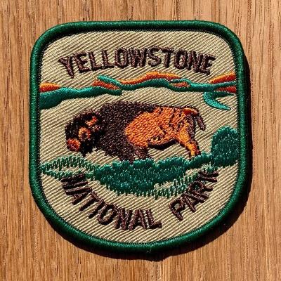 China Wholesale Sustainable Fashion Iron-On Custom Embroidery Yellowstone National Park Vintage Travel Patch for sale