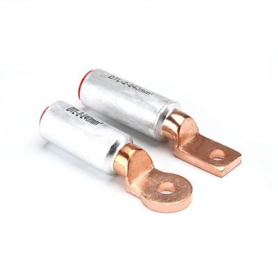 China Connect ENVI Bimetallic Cable Ends Copper Electrical Aluminum Square Head DTL-2 Round Head Ends Lugs Crimped Connector for sale