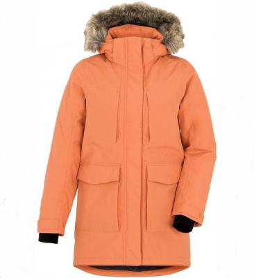 China Fashionable Girls Waterproof Padded Parka With Detachable Faux Fur Hood for sale