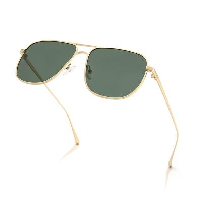 China Eyewear Trade Vintage Square Sunglasses For Men Eyewear Designer Retro Decorative Glasses Metal Sun Glasses Polarized Luxury Quality for sale