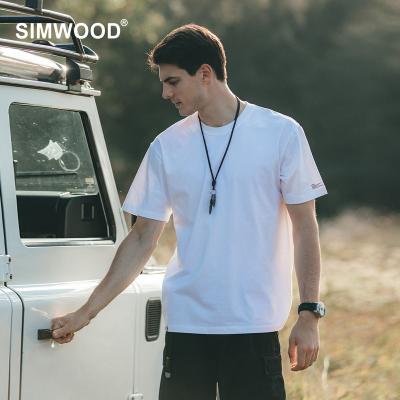 China Breathable simwood refine oversized T-shirt of the heavy goods vehicle 250g 100%Cotton of the t-shirts of men the new the o-cout than the basic picnic coward for sale