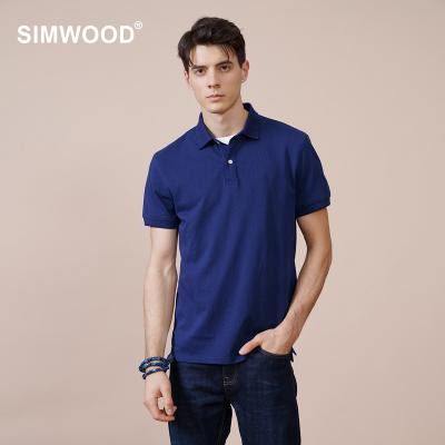 China 2022 Summer Viable Men's Casual Polo Shirts SIMWOOD 100% Cotton Regular Fit Tops Plus Size Wholesale Shorts Sleeves T-Shirts 3 Colors for sale