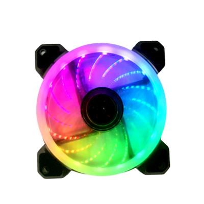 China Computer Case WellSunFAN 120X120X25MM Double Led Circle , Show RGB Rainbow Color 120mm RGB FAN for sale