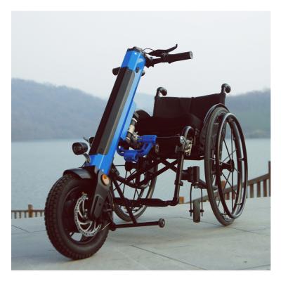 China Aluminum alloy 12 inch 350W handcycle wheelchair attachment electric wheelchair conversion kit for sale