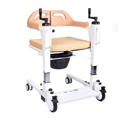 China Lightweight Disabled Patient Bathroom Potty Wheelchair Transfer Lift With Bedpan Toilet Seat for sale