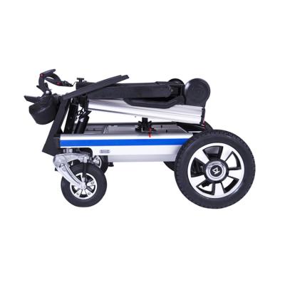 China Aluminum Alloy Wheel Comfortable Cushion Power Reclining Wheelchair For Handicapped for sale