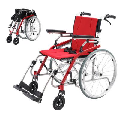 China Durable Luxury Portable Magnesium Alloy Magnesium Frame Disabled Folding Wheelchairs for sale