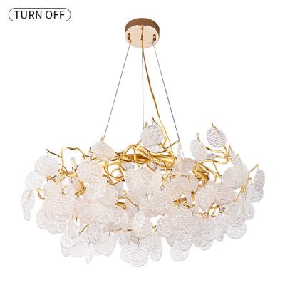 China Modern Romantic Clear Glass White Crystal Pendant Light Lamp Nordic Wedding Style Ceiling Chandelier Pendant Lamp For Living Room Villa for sale