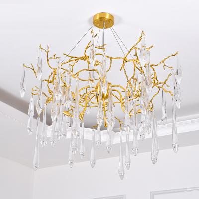 China European minimalist modern luxury gold chandelier lighting pendant lamp copper brass large villa hotel decor home light made in China for sale