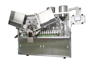 中国 Plastic composite soft tube filling and inner heating sealing machine with chiller for hand cream 販売のため