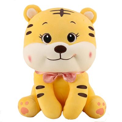 China Wholesale Cute Animal Doll Factory Year Of The Tiger Stuffed Tiger Doll With Bow Tie Plush Toy For Kids Bedtime Toys for sale