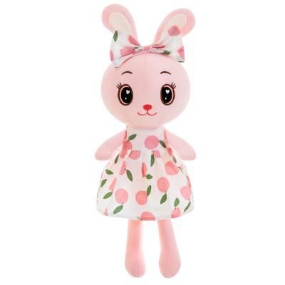 China Factory Wholesale Pink And Yellow Spandex Super Soft Plush Easy To Clean Stuffed Toy Rabbit For Home Decoration for sale