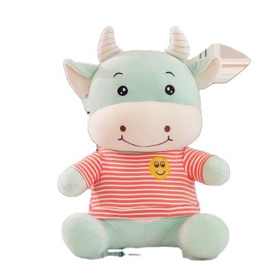 China 2021 Good Quality Hot Selling Cute Soft Plush Stuffed Ox Mascot Plush Smiling Toy for sale