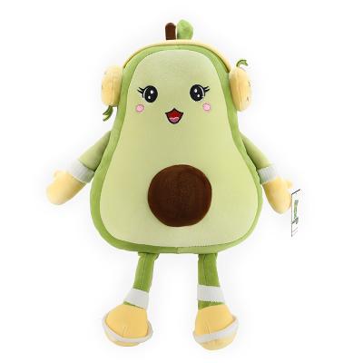 China High quality and durable plush avocado with headphones / headphones plush toys for sale