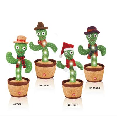 China Healthy hot sale 32cm soft plush Amazon cactus toy electric music dance repeating plush toys for sale