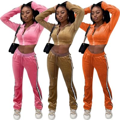 China FS5356D Breathable Women Winter Tops And Pants Casual Outfits Two Piece Sets Workout Clothes for sale