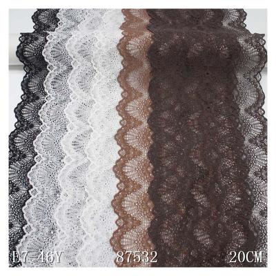 China Sustainable Elastic Lace Scallop 20.5CM Stretch Lace Netting for sale