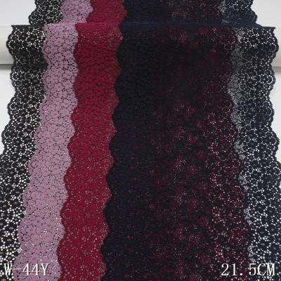 China Elastic Lace 22cm Black Elastic Mesh Trimming Lace Spandex Fabric Multicolor For Lingerie for sale