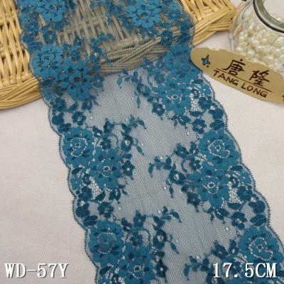 China Viable Teal-Blue Nylon Lace with 17.5cm Garment Sewing Tickling Rigid Lace--Pink for sale