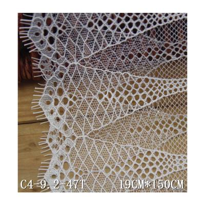 China 19cm Viable Vintage Style Lingerie Eyelash Chantilly Lace Fabric for sale