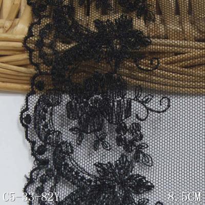 China New Design Viable Lace Embroidery Decorative Lace Trim 8.5cm Wide Dressing Tulle Narrow for sale