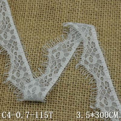 China Durable Gray Garment Lace Trim 3.5cm Eyelash Nylon Lace for sale