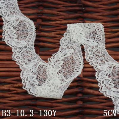 China Elastic Floral Trim 5cm White Spandex Viable DIY Lace Sewing Craft for sale