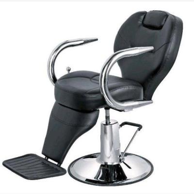 China New Modern Trendy Circular Barber Chair Hairdressing Hair Salon Furniture Metal Base Black Metal Salon Chair for sale