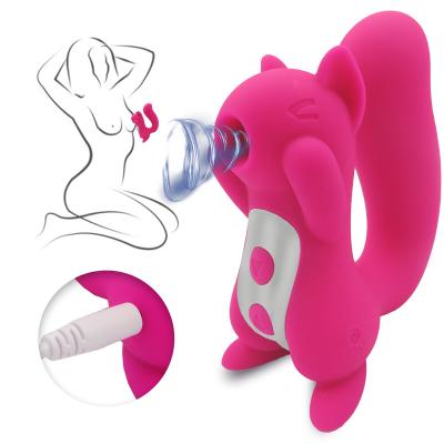 China Real Feeling Squirrel Sucking Toys Nipple Sucker Tonue Vibrator Clit Sucker Clit Stimulator Spot Vibrator Sex Toys For Women for sale