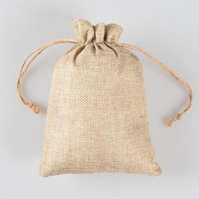 China Wholesale Gift Burlap Gift Sack Jute Rope Gift Bags For Pocket Wedding Party Favor Drawstring Bags Custom Logo Accept for sale