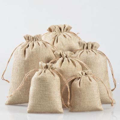 China Custom Packing Small Size 7*9cm Burlap Bag Logo Accepted Party Candy Gift Bags Jute Rope Burlap Soap Protect Bags for sale