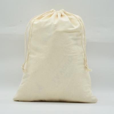 China Recyclable Cotton Rope Cotton Bags Customize Size And Logo High Quality Muslin Drawstring Bags Natural Cotton Muslin Fabric Bags for sale