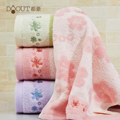 China Custom Hypoallergenic 100% Cotton Yarn Dyed Jacquard Embroidery Terry Towel Hand Towel Face Towel for sale