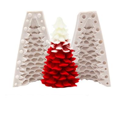 China 2021 New Style Resin Viable Charms Candle Mold Silicone Wax Christmas Tree Silicone Mold For Craft Party for sale