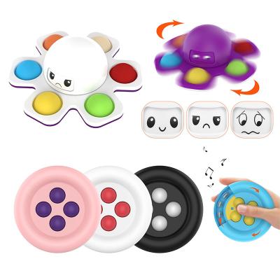 China Best Selling Bubble Push Puzzle Reversible Shake Face Changing Octopus Spin Sensory Spinner Toy Moveable Person for sale