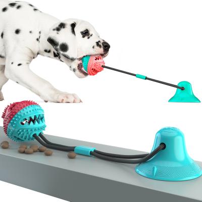 China Toy Dog Rope Chew Toys Viable Molar Bite Dog Cup Suction Pet Treat Ball Interactive Teeth Cleaning Toys for sale