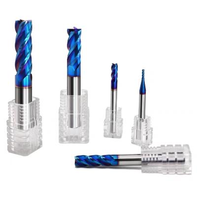 China General/WYK High Speed ​​Blue Nano Round Integral Straight Carbide End Mill Cutter 65 Degree Round Head End Mill Cutter for sale