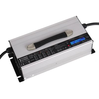 China Battery charger for storing motorcycle/EVA/sweeper battery charger etc. 2500w 116.8v 18A lifepo4 with a lcd display for sale