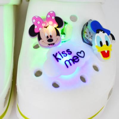 China Shoe Charms Wholesale Glow In The Dark Light Up LED Clog Shoe Charms For Kids Party Favors for sale