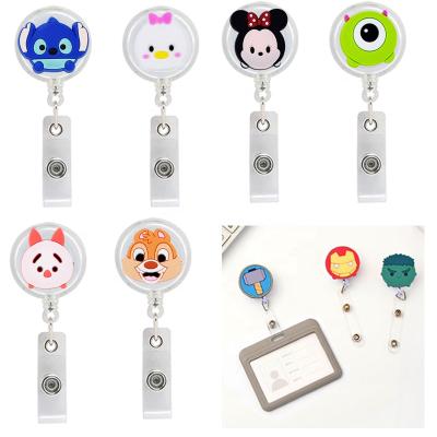 China Luxury Cute Hot Sale Cartoon Design Retractable Pull Buckle Reel Card Badge Reel Holder For Nurse/Doctor/Workers/Students ID for sale